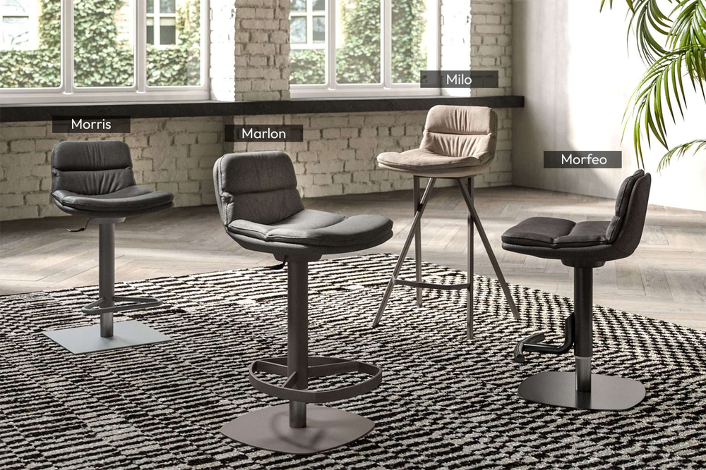 Morris Adjustable Bar Stool Bar + Counter Stools Ozzio Italia