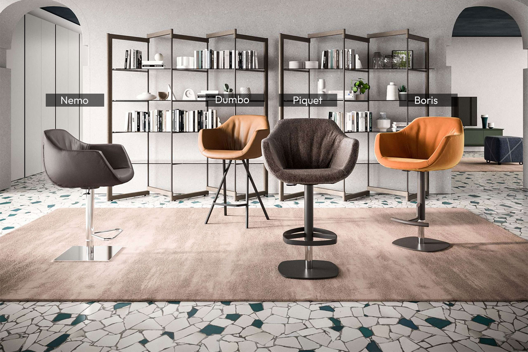 Piquet Adjustable Bar Stool Bar + Counter Stools Ozzio Italia