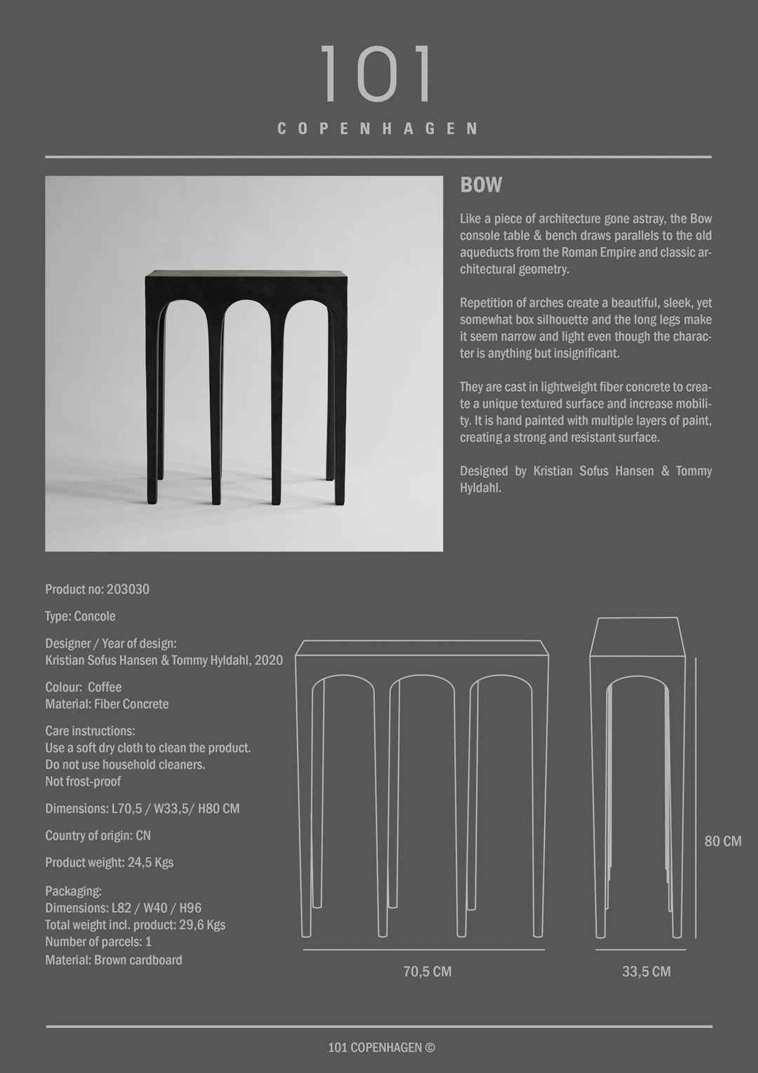 Bow Console - Coffee console Table 101 Copenhagen   