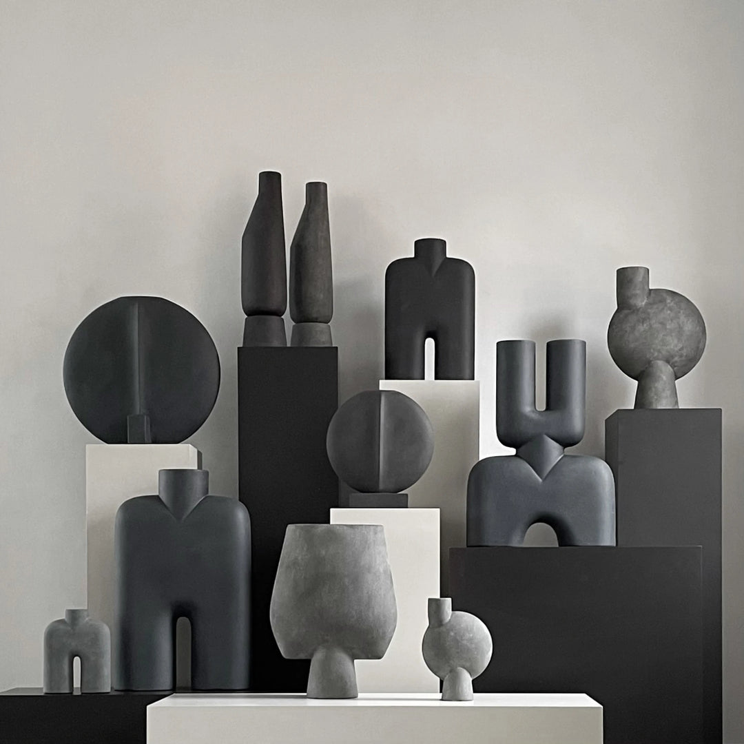 Sphere Vase Bubl, Medio - Dark Grey Vases 101 Copenhagen   
