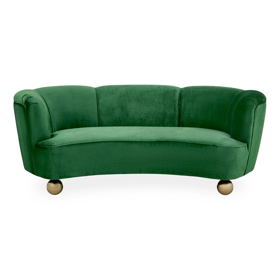 Parker Curved Sofa Jonathan Adler Brussels Malachite Brass Orb Base