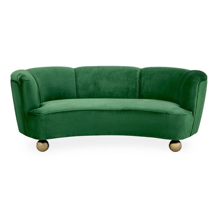 Parker Curved Sofa Jonathan Adler Brussels Malachite Brass Orb Base