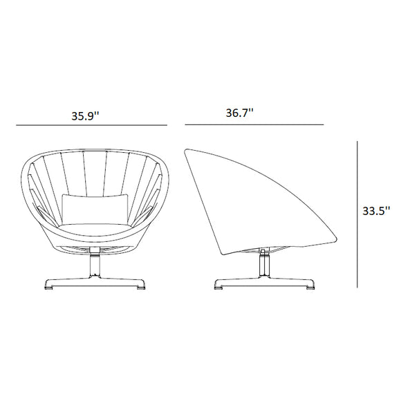 Peacock Outdoor Lounge Chair with Swivel Base Outdoor Chairs Cane-line