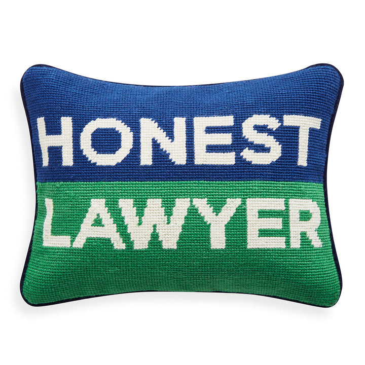 Honest Lawyer Needlepoint Pillow Jonathan Adler