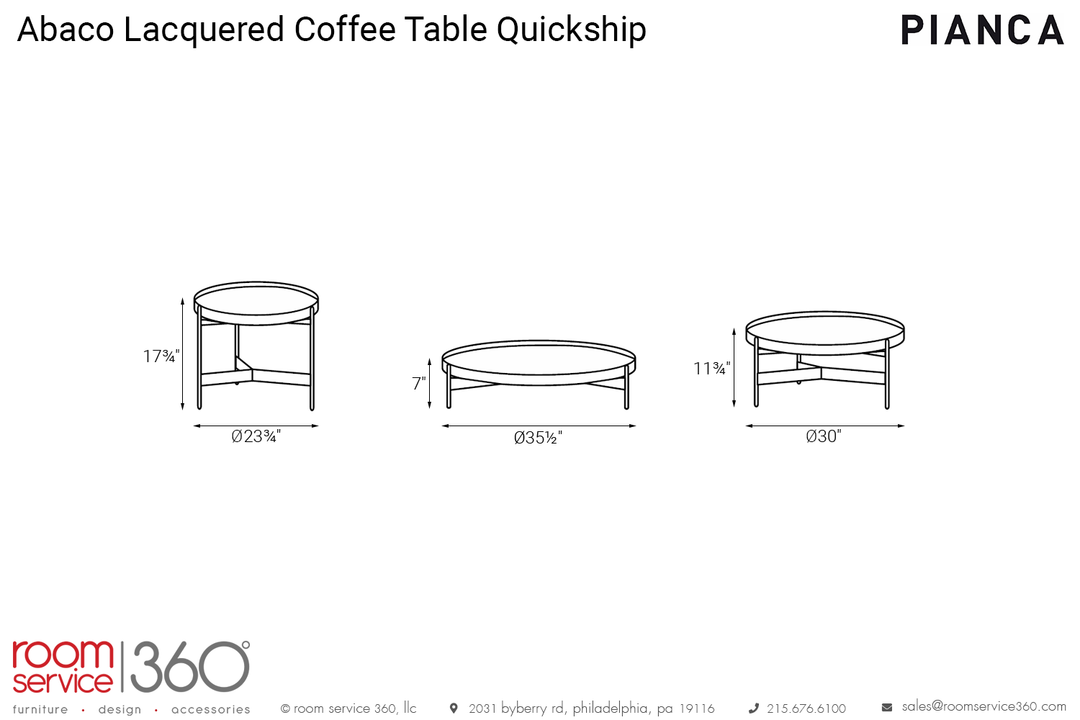 Pianca Abaco Lacquered Coffee Table Quickship