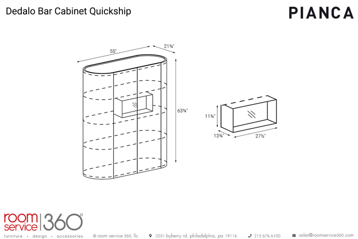 Pianca Dedalo Bar Cabinet Quickship
