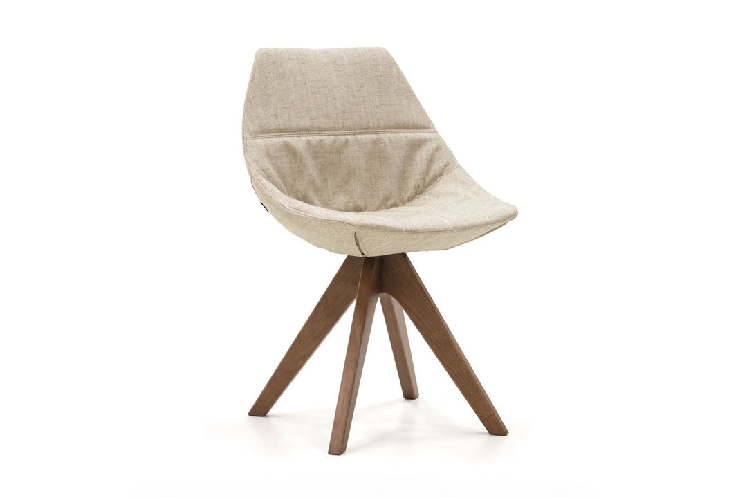 Gamma Upholstered Dining Chair with Wooden Base Dining Chairs Pianca