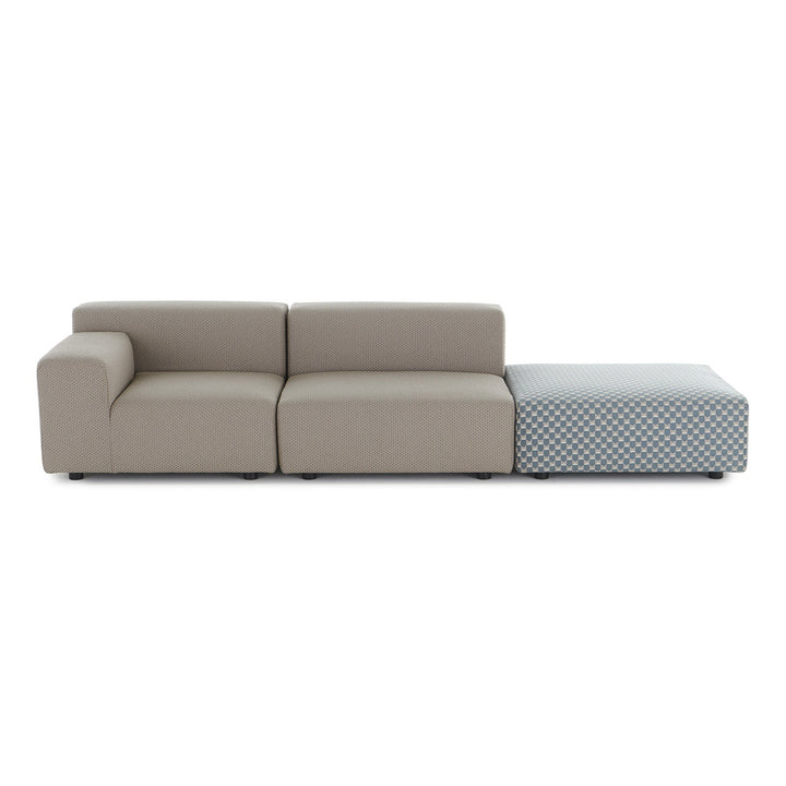 Plastics Outdoor Liberty 2-Seater Sofa with Pouf Outdoor Sofas Kartell Tamba Beige / Obi Check Blue