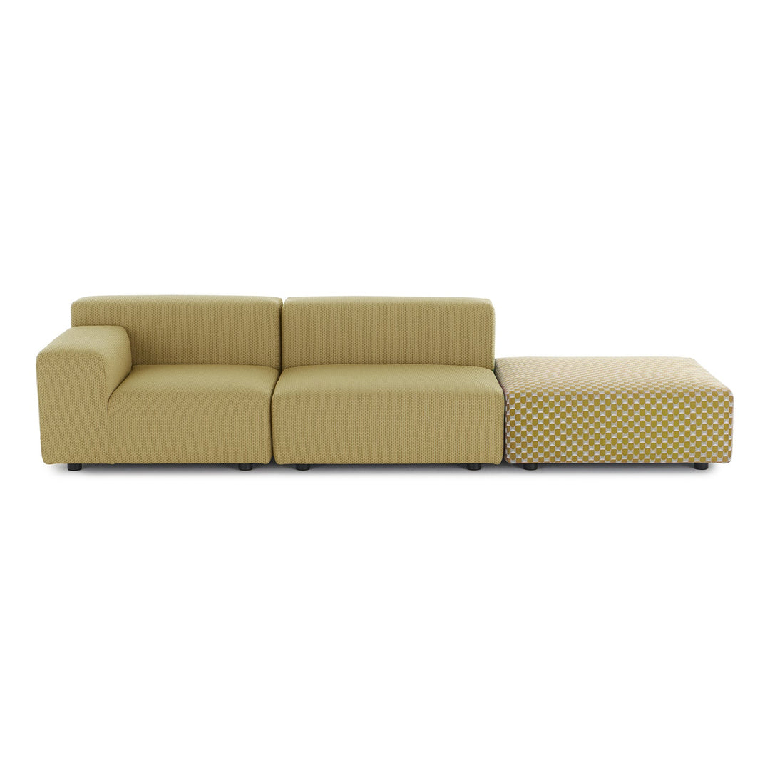 Plastics Outdoor Liberty 2-Seater Sofa with Pouf Outdoor Sofas Kartell Tamba Yellow / Obi Check Yellow