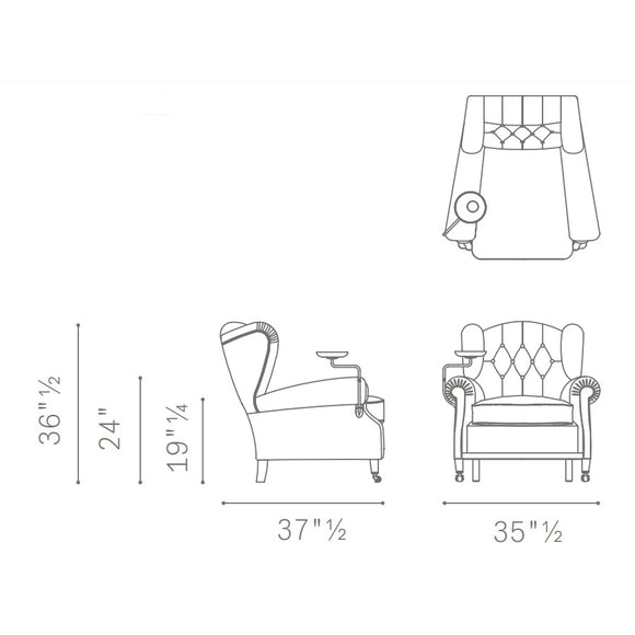 1919 Armchair with Cup Holder Chairs Poltrona Frau