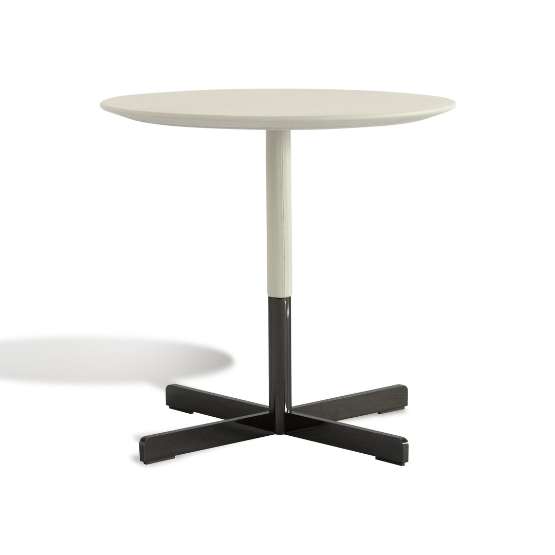 Bob Leather Side Table Accent Tables Poltrona Frau SC 04 Latte Small: 17 in height
