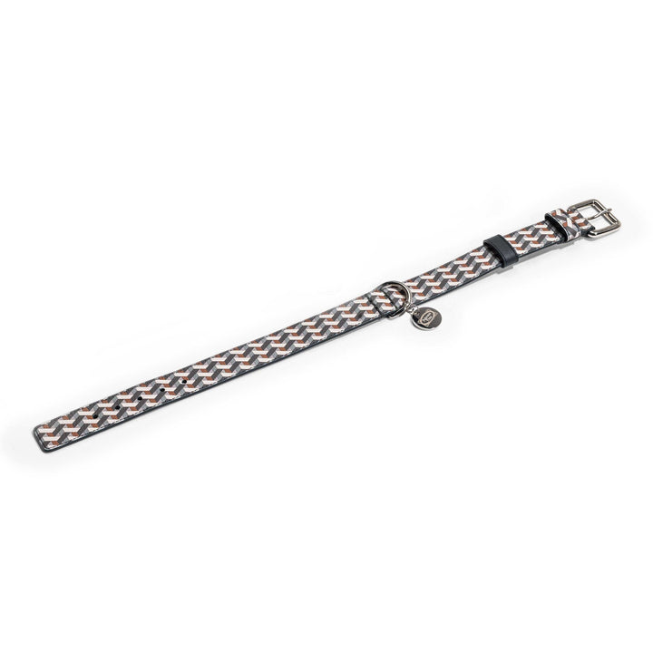 Dog Collar Poltrona Frau Ecru / Green Large: 17.75 in width