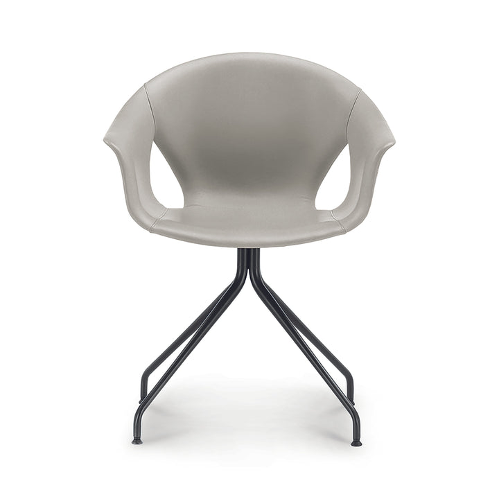 Ginger Ale Small Armchair 4 Spokes Fully Upholstered Chairs Poltrona Frau Amianto SC21 Leather