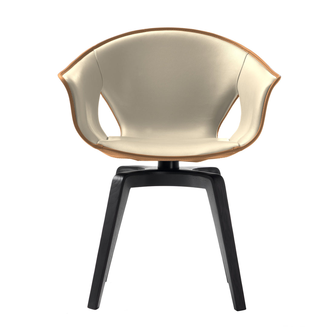 Ginger Swivel Armchair Chairs Poltrona Frau Camel / Cream