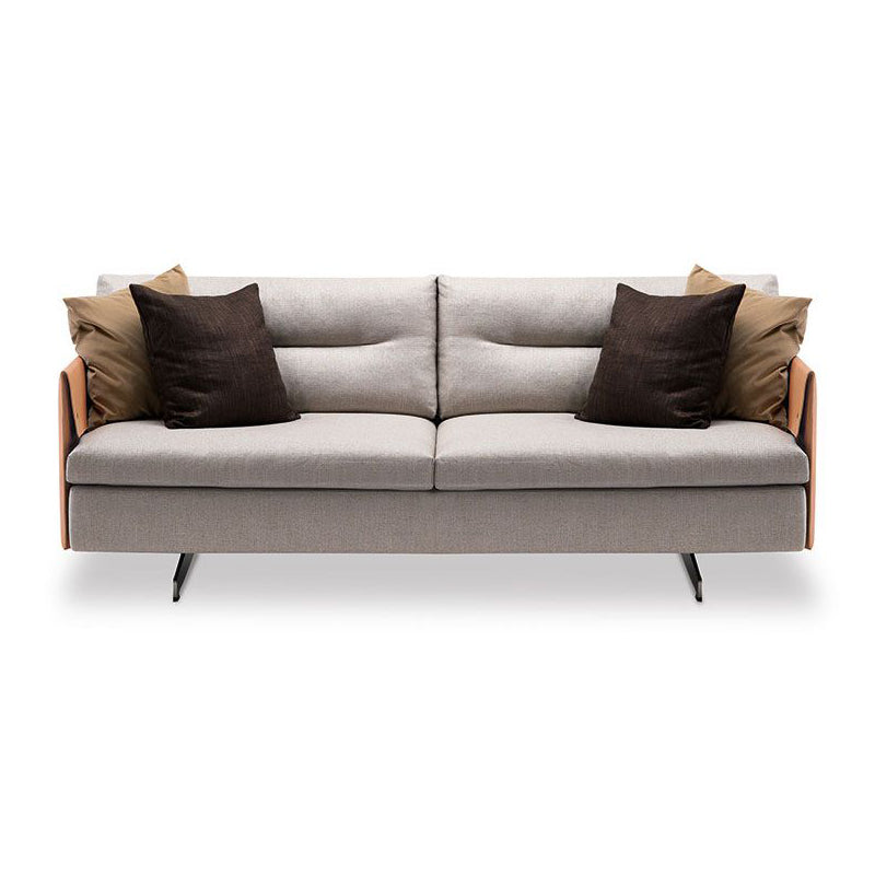 GranTorino 2-Seater Sofa Sofas Poltrona Frau Saddle Camel Leather / Beige Melange Fabric