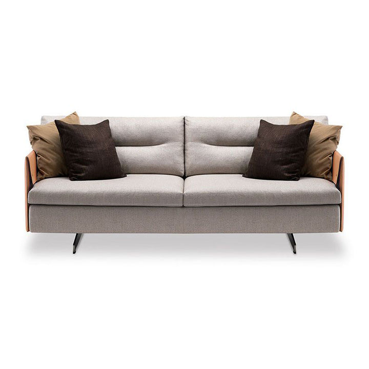 GranTorino 2-Seater Sofa Sofas Poltrona Frau Saddle Camel Leather / Beige Melange Fabric