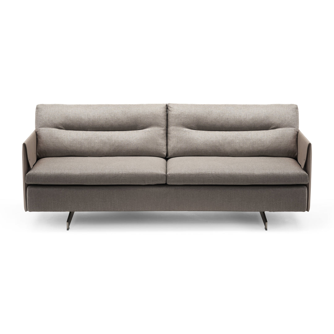 GranTorino 2-Seater Sofa Sofas Poltrona Frau Saddle Polvere Leather / Grey Melange Fabric