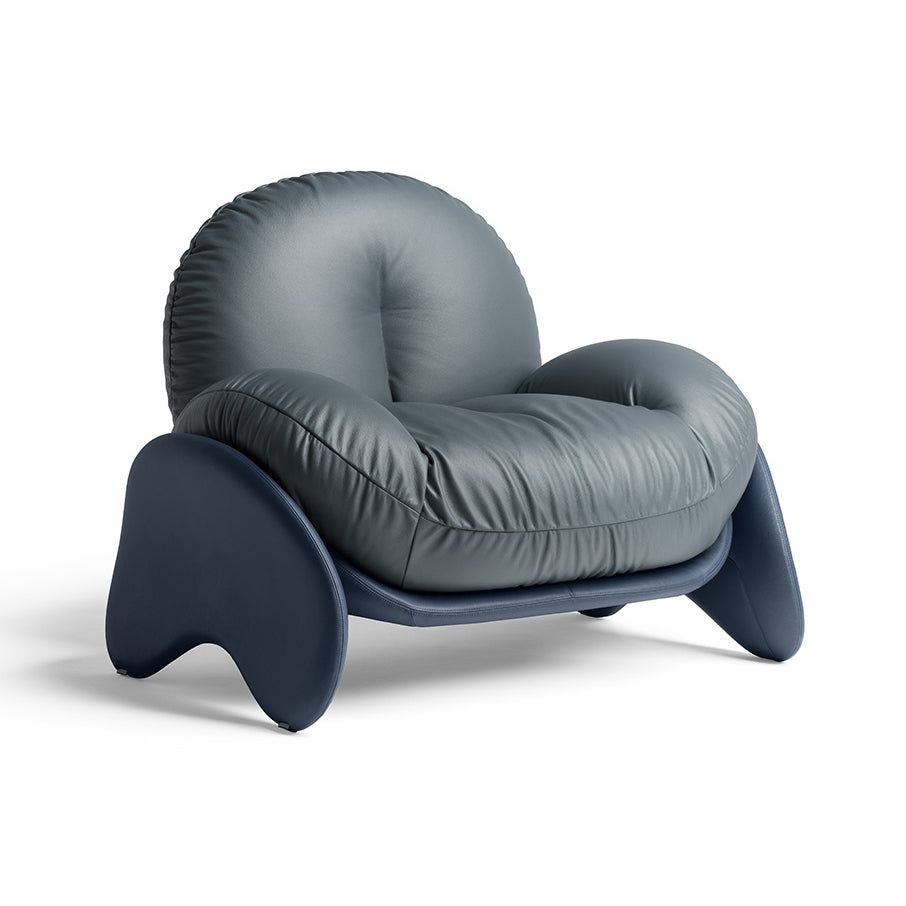 Squash Lounge Chair Chairs Poltrona Frau SC 254 Steel Blue / 276 Mineral Blue Chair Only