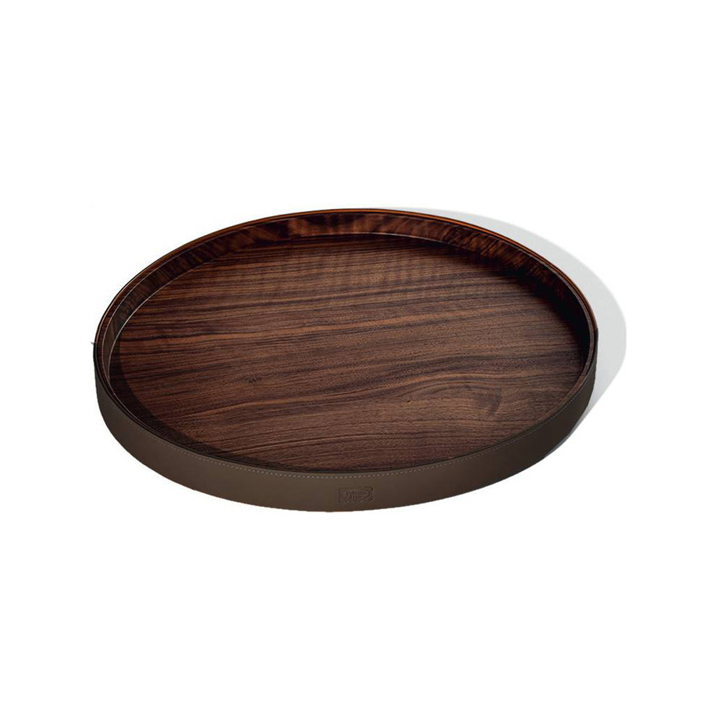 Zhuang Serving Tray Serving Trays Poltrona Frau Saddle Extra Carbon Round