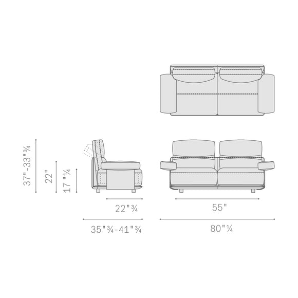 Blisscape 2-Seater Sofa Sofas Poltrona Frau