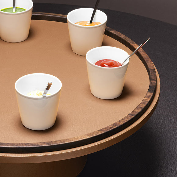 Giobagnara x Poltrona Frau Tableware Rotating Raised Tray Decorative Trays Poltrona Frau