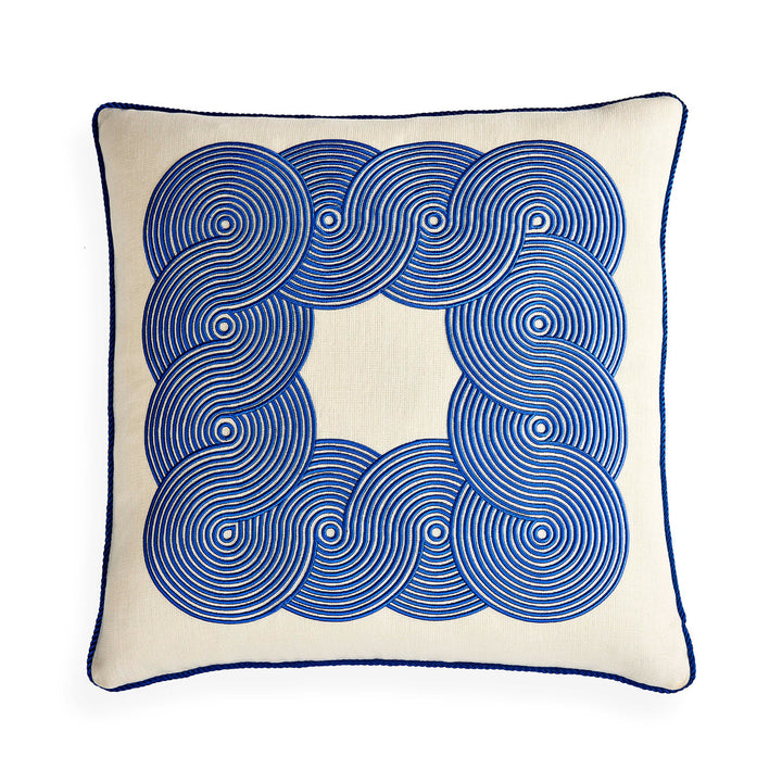 Pompidou Cobalt Border Pillow Jonathan Adler