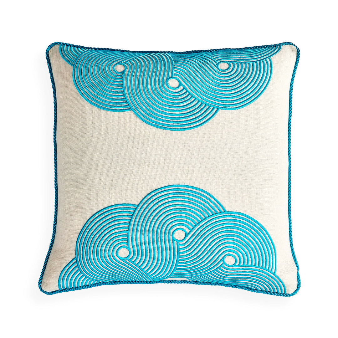 Pompidou Aqua Half Circles Pillow Jonathan Adler