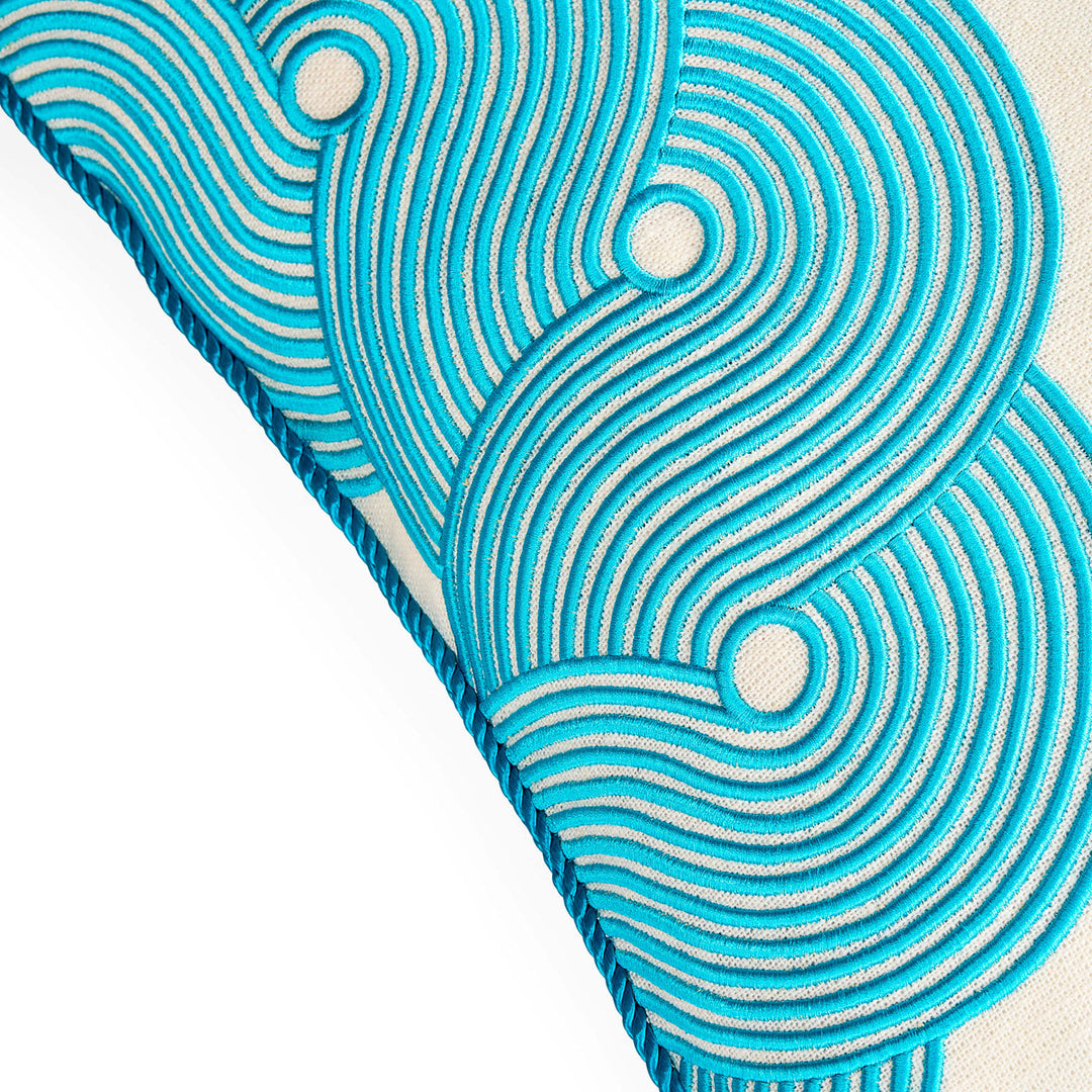 Pompidou Aqua Half Circles Pillow Jonathan Adler