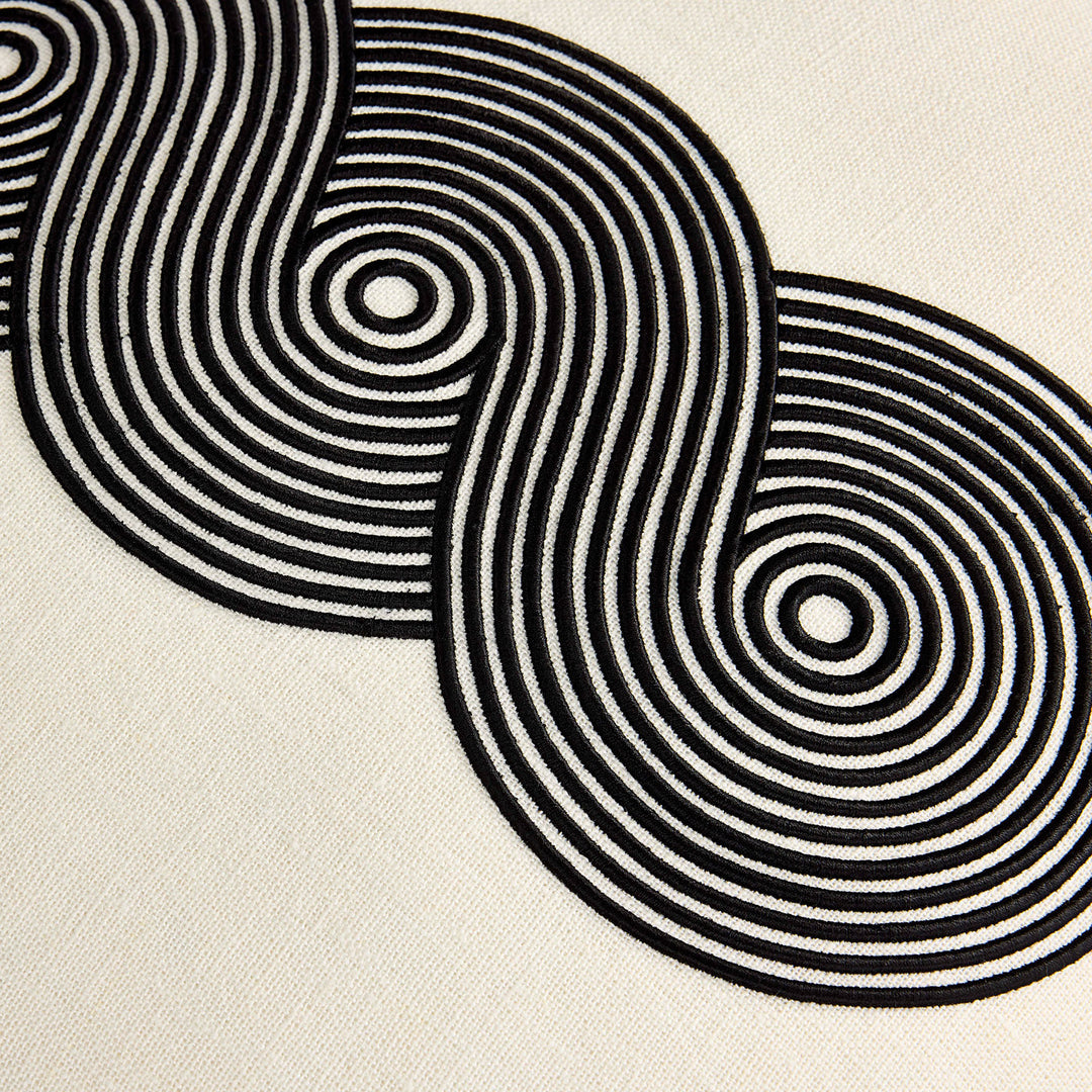 Pompidou B&W Loops Circles Pillow Jonathan Adler