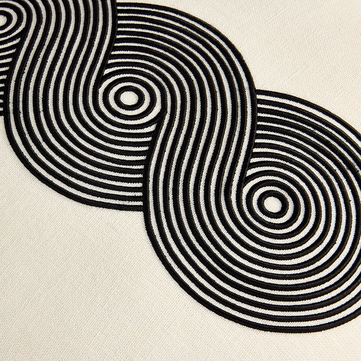 Pompidou B&W Loops Circles Pillow Jonathan Adler