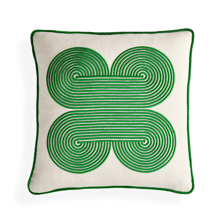 Pompidou Green Quatrefoil Pillow Jonathan Adler