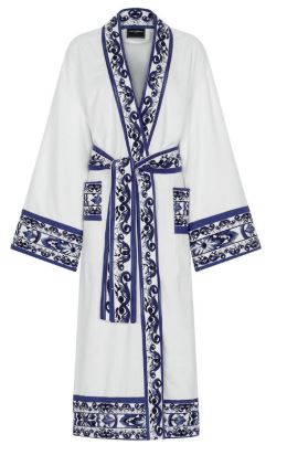 BLUE MEDITERRANEO BANDED BATHROBE Bathroom Accessories Dolce&Gabbana   