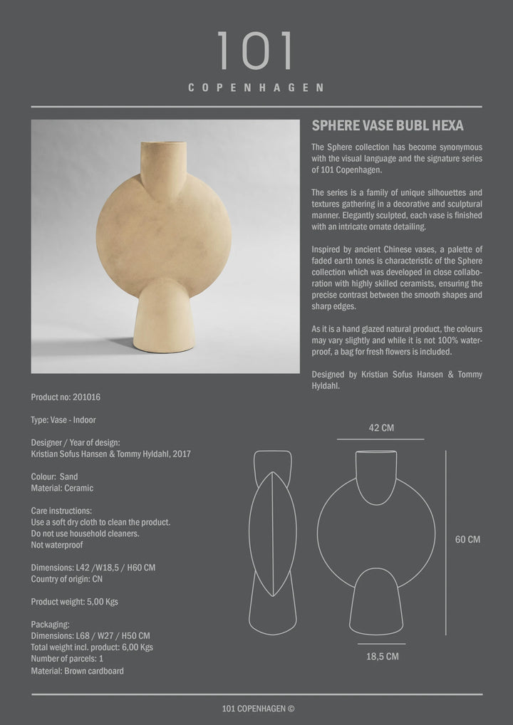 Sphere Vase Bubl, Hexa - Sand Vases 101 Copenhagen   
