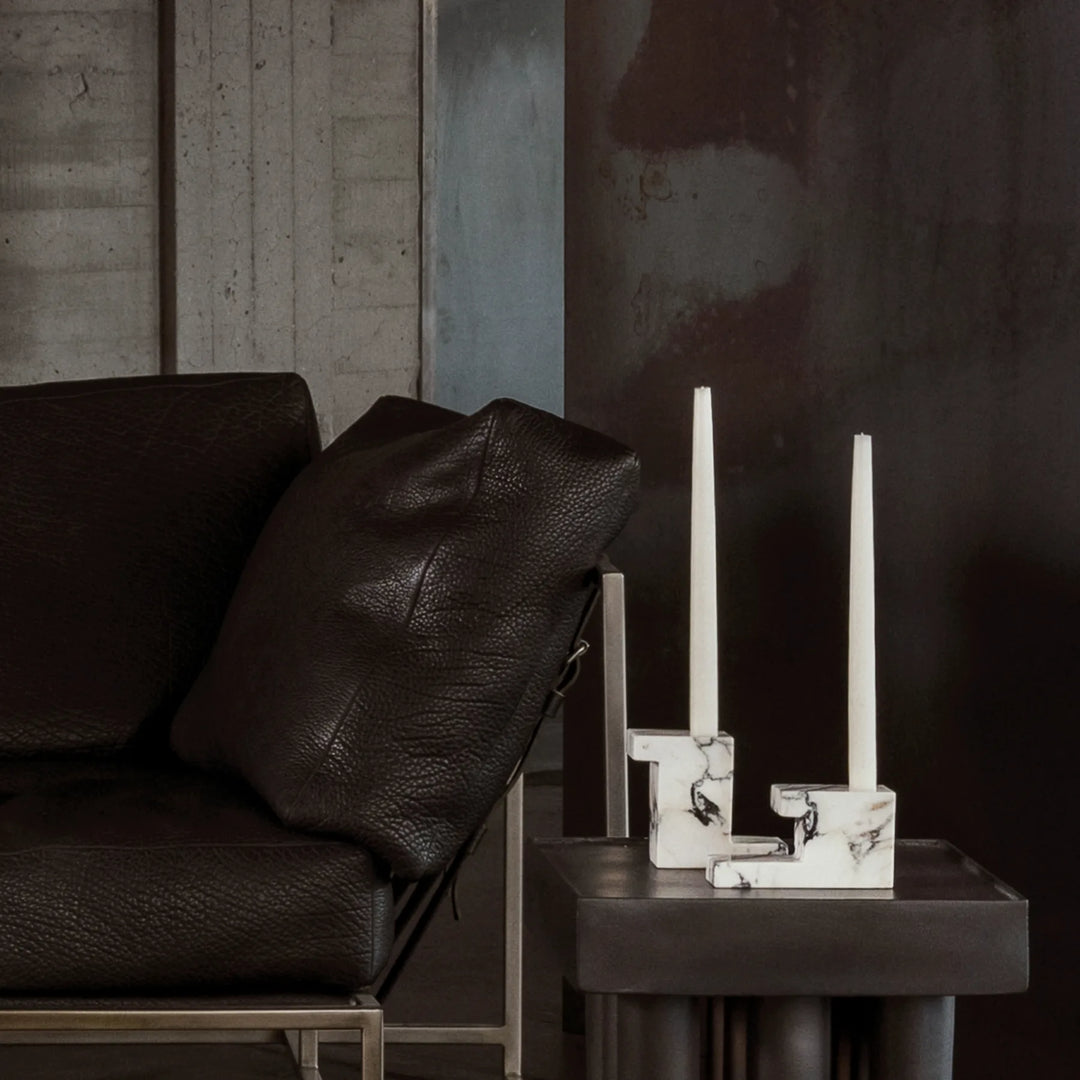 Brick Candle Holder, Tall - Calacatta Vases 101 Copenhagen   