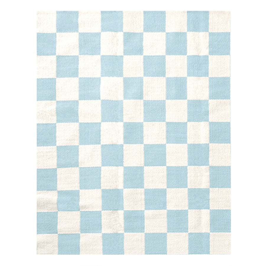 Checkerboard Large Scale Flatweave Rug Jonathan Adler Light Blue 8' x 10'