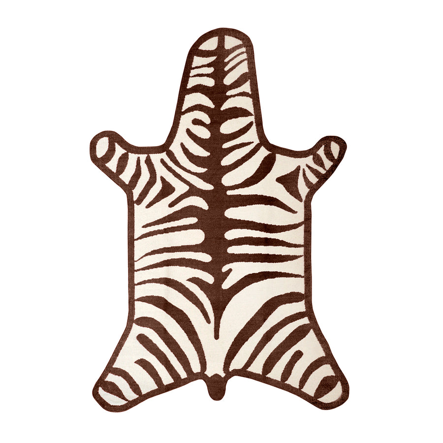 Zebra Flatweave Rug Jonathan Adler Brown 4' x 6'