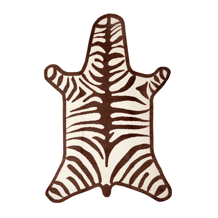 Zebra Flatweave Rug Jonathan Adler Brown 4' x 6'