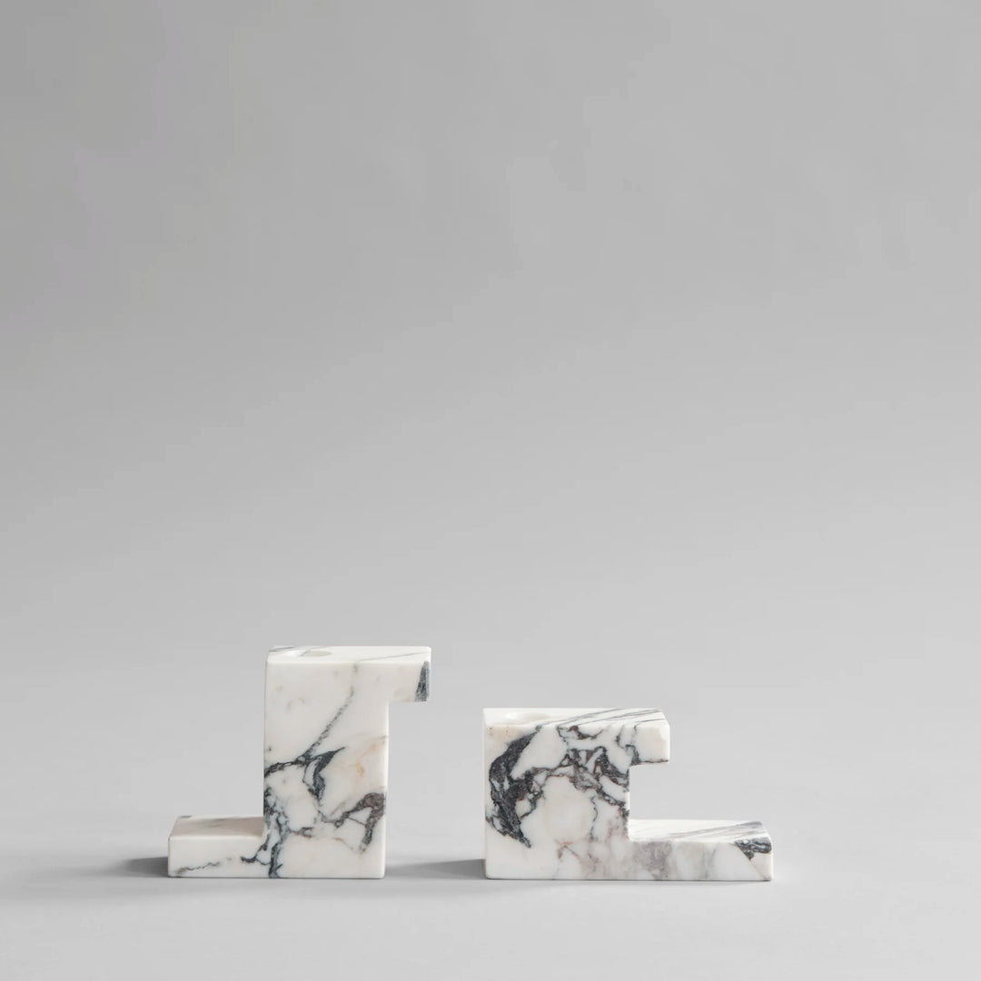 Brick Candle Holder, Low - Calacatta Vases 101 Copenhagen   