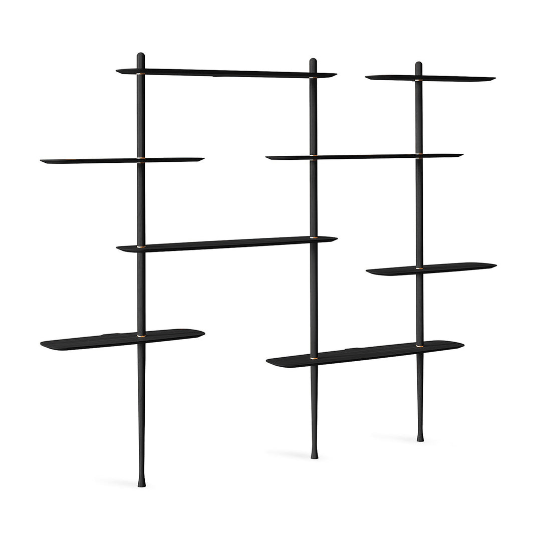 Axis Shelving Bookcases & Standing Shelves Nomon Black Ash 3 Vertical Axes