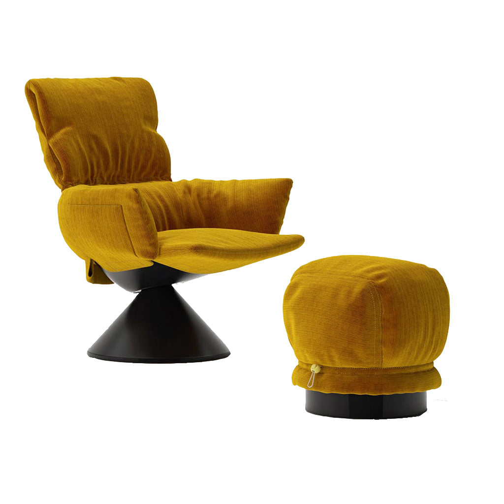 Lud'o Lounge Conical Armchair Furniture Cappellini Corda 310 Matching Pouf