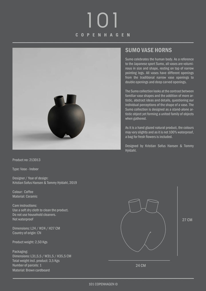 Sumo Vase, Horns - Coffee Vases 101 Copenhagen   