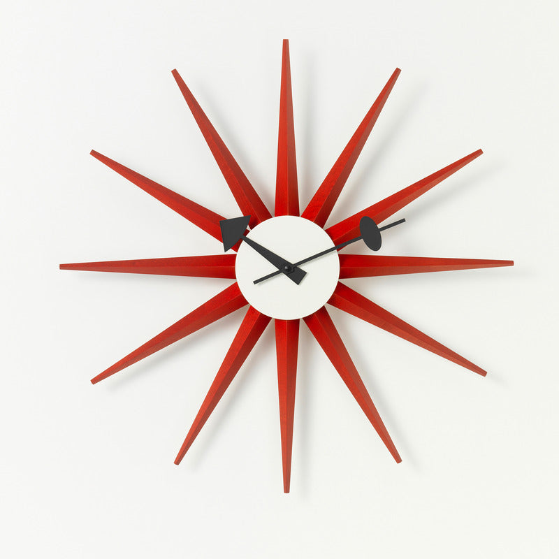 Sunburst Wall Clock Wall Clocks Vitra Red