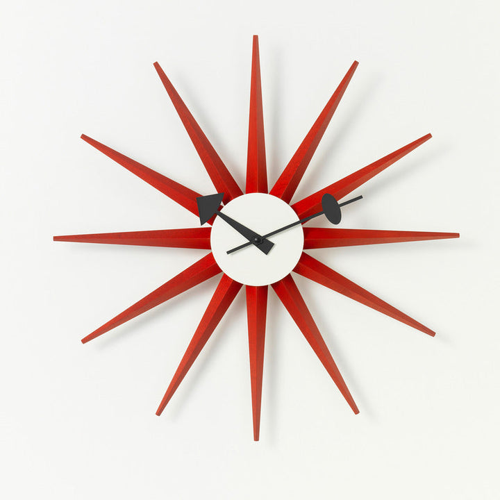 Sunburst Wall Clock Wall Clocks Vitra Red