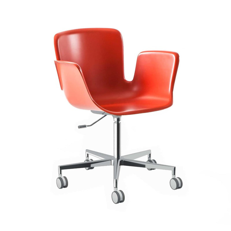 Juli Plastic Adjustable Task Chair Furniture Cappellini Orange / Polish Chrome