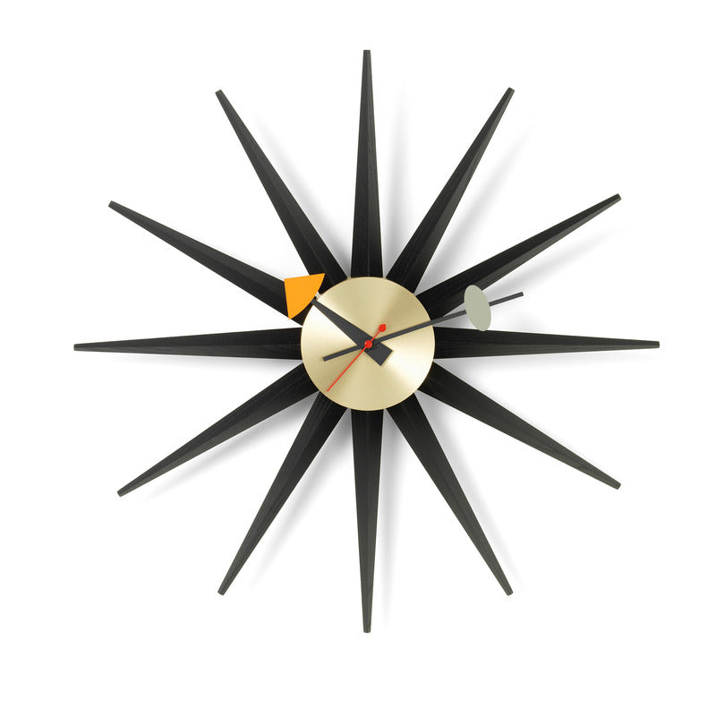 Sunburst Wall Clock Wall Clocks Vitra Black / Brass