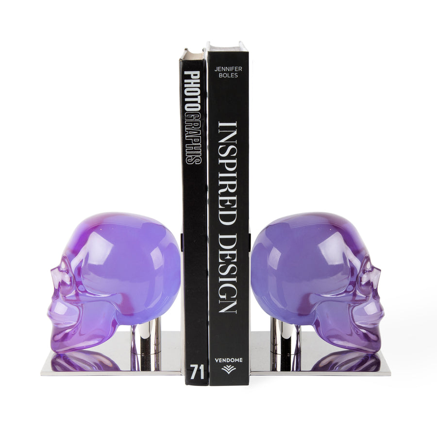 Skull Bookends Jonathan Adler Purple