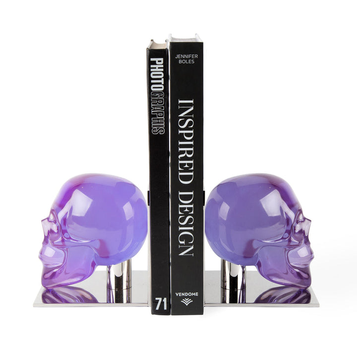 Skull Bookends Jonathan Adler Purple