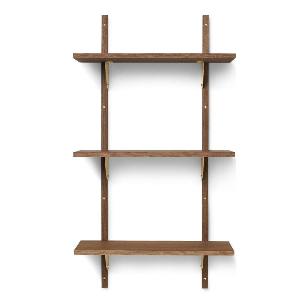 Sector Triple Shelf Bookcases & Standing Shelves Ferm Living Smoked Oak / Brass Narrow: 21.3 in width