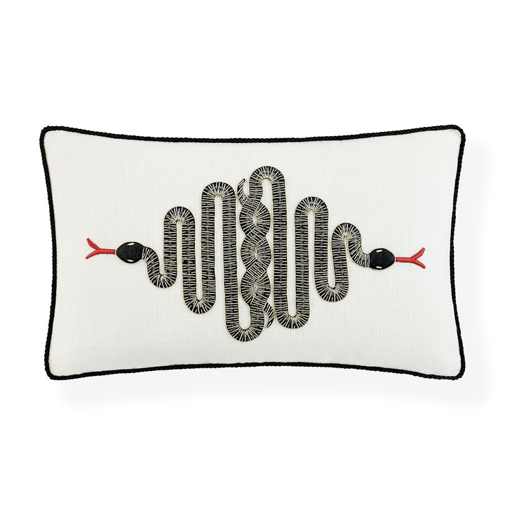 Snake Embroidered Pillow Jonathan Adler