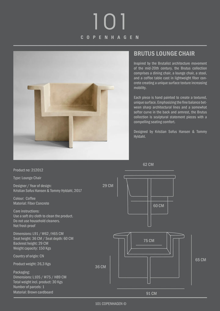 Brutus Lounge Chair - Sand Chairs 101 Copenhagen   